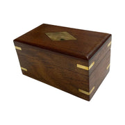 Brass Leather-Wrapped Pocket Telescope w/ Wood Display Box