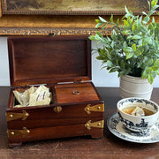 8" Colonial Style Solid Wood Tea Caddy- Antique Reproduction