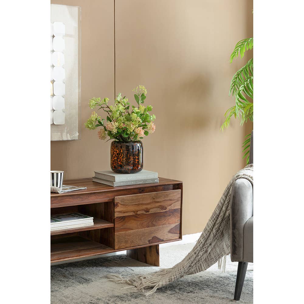 Amber Leopard Glass Vase