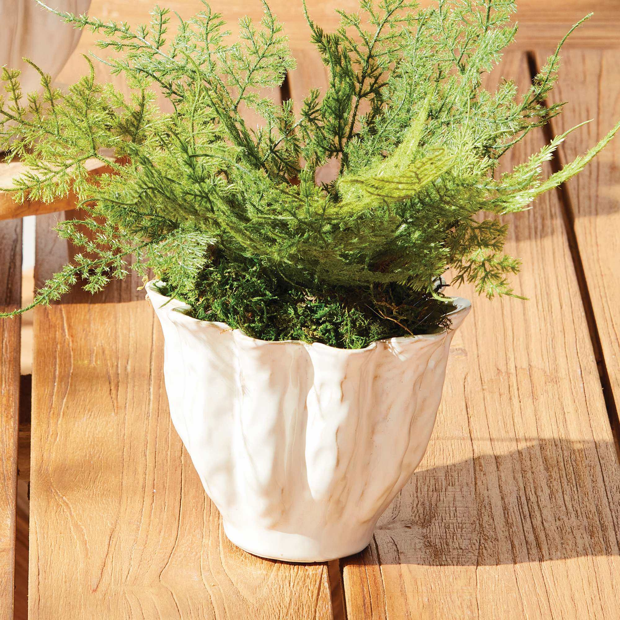 Lillian Antique White Ceramic Cachepot - small