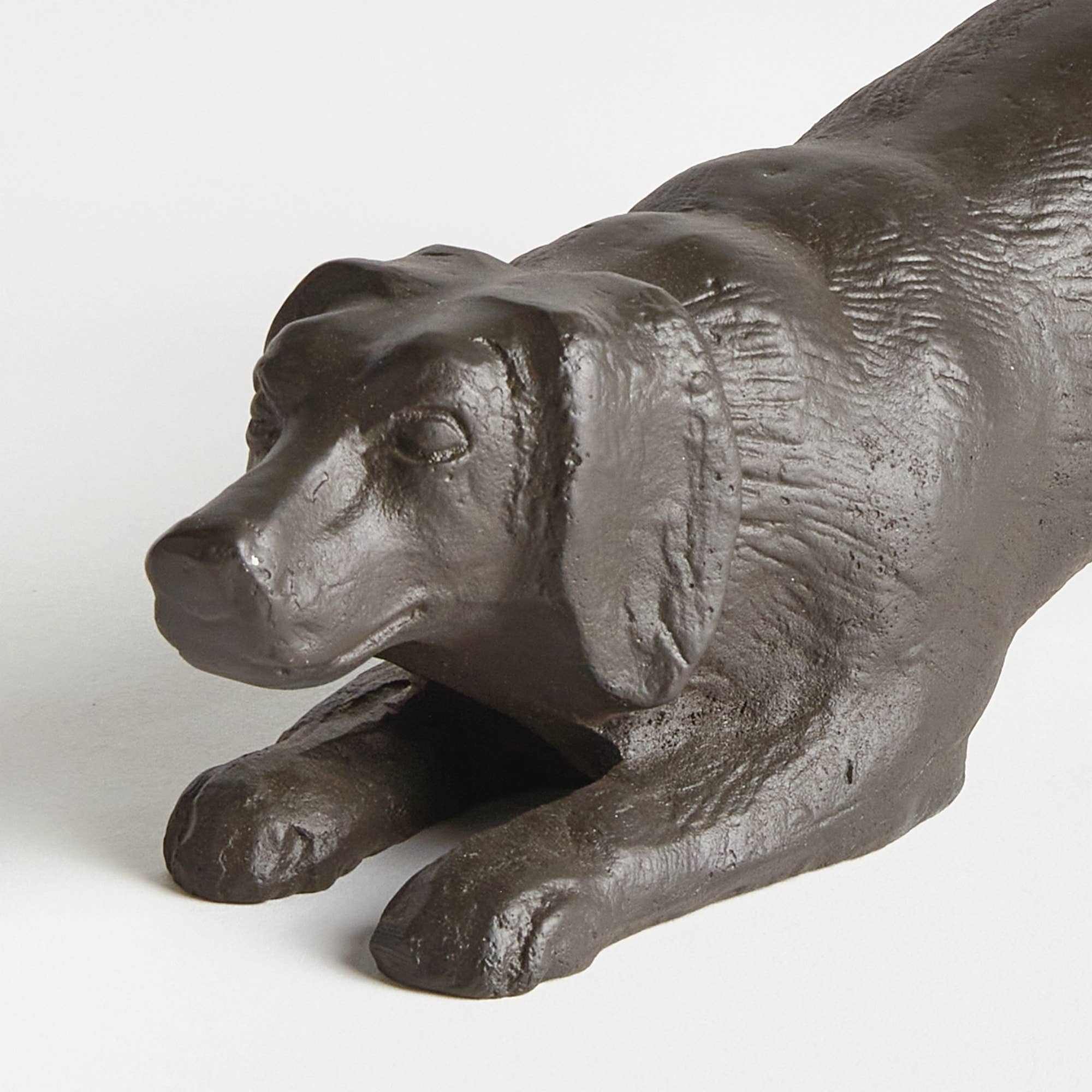 Playful Dog Sculpture, Black