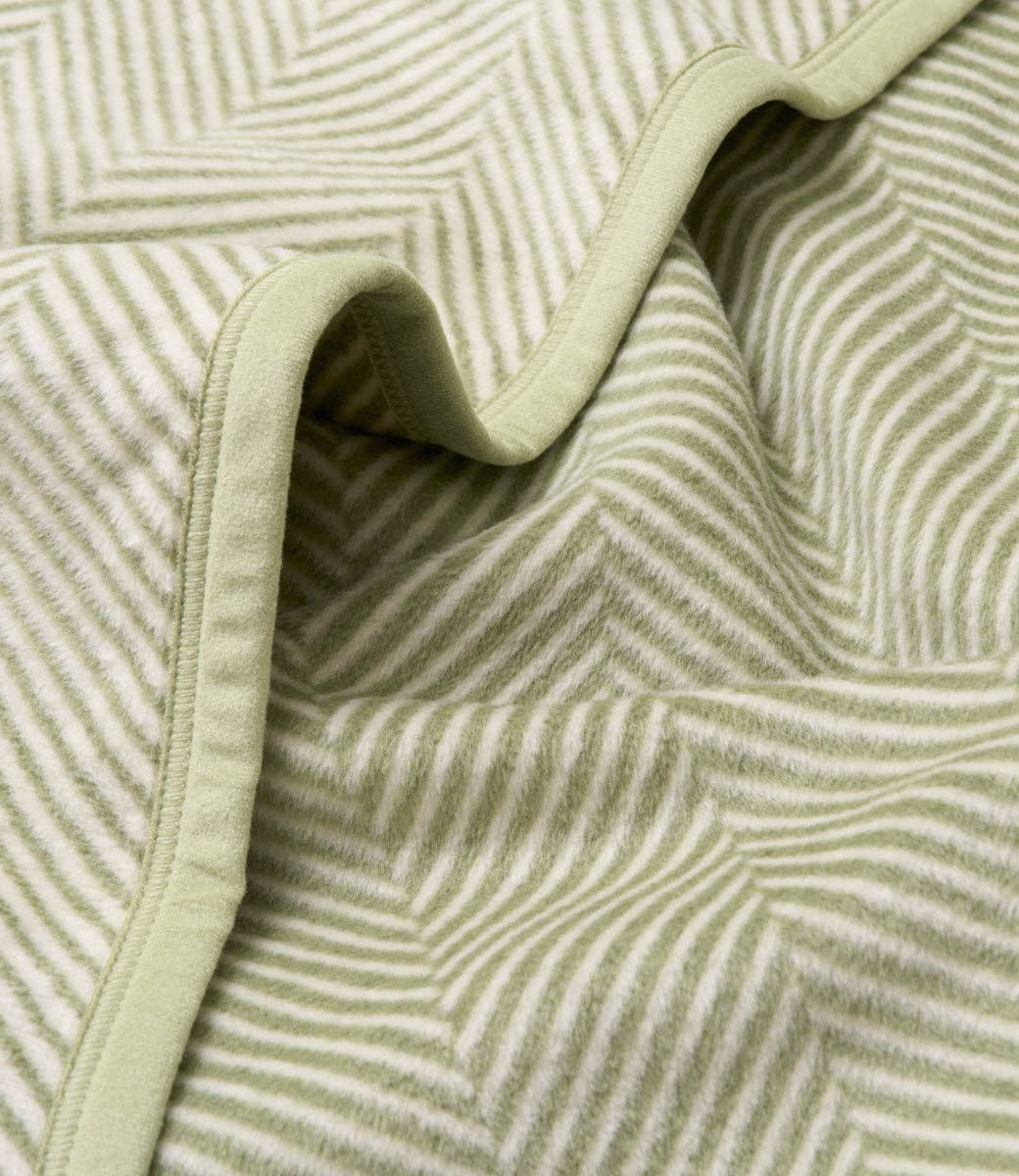 Harborview Herringbone Throw Blanket in Garden Green