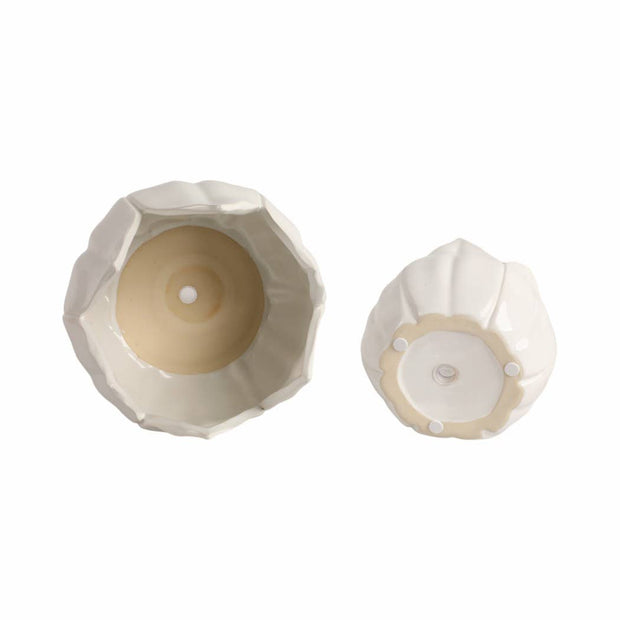White Ceramic Tulip Petal Planters