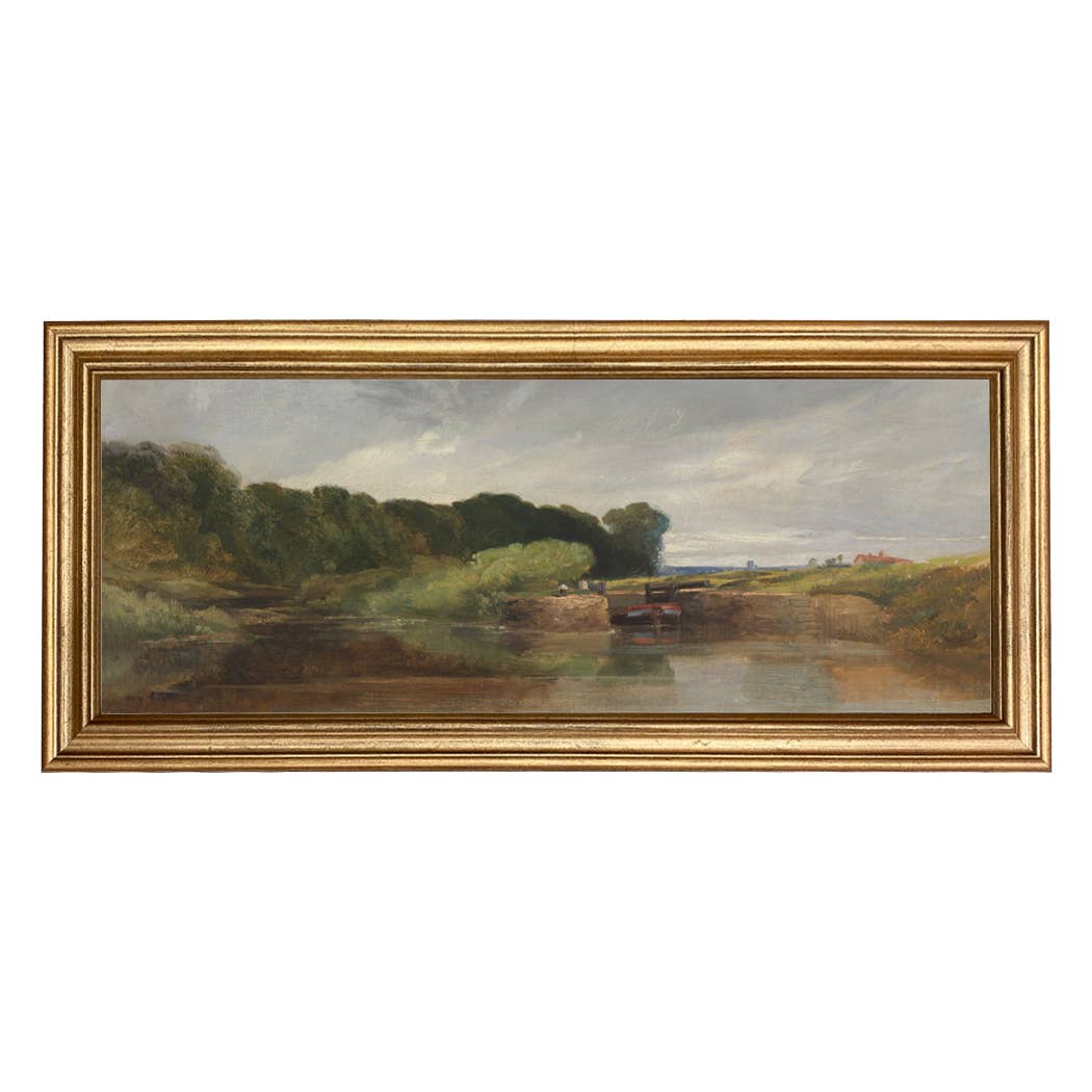 By the Water English Landscape Oil Painting Print on Canvas