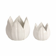 White Ceramic Tulip Petal Planters