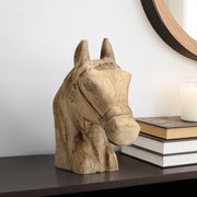 Wooden Horse Head Statue