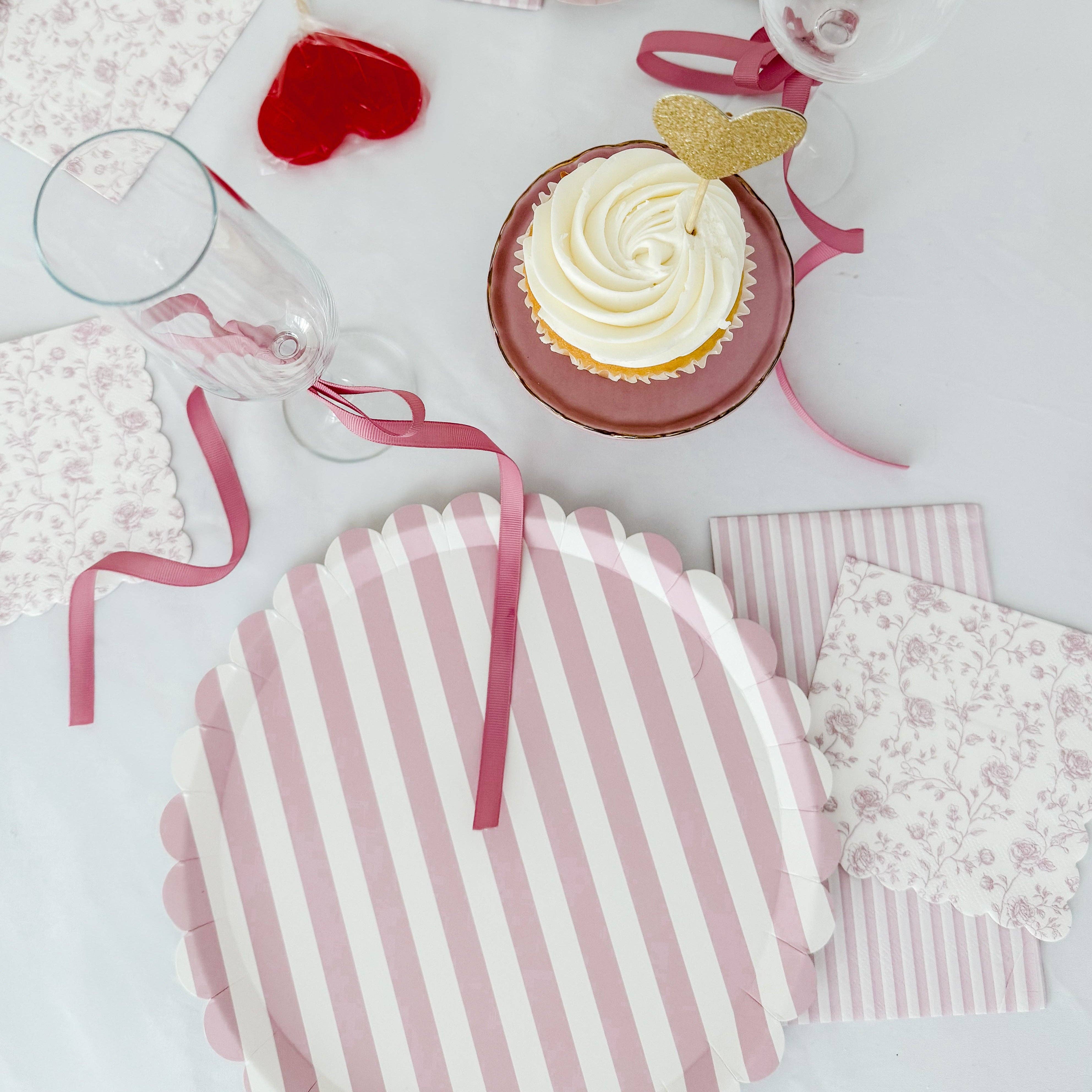 Light Pink Striped Guest Napkins, 24pcs