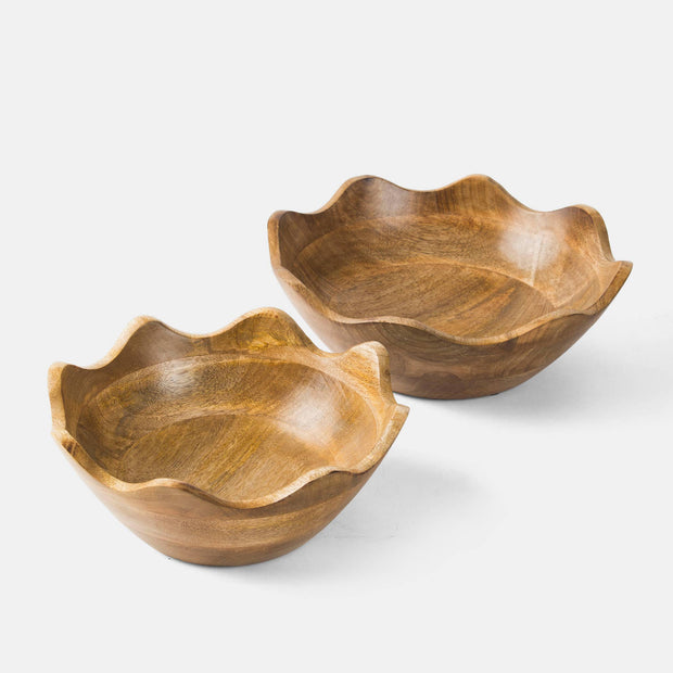 Scalloped Wooden Bowls