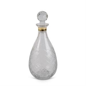 Glass Decanter W/Gold Trim