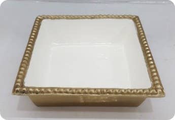 Cocktail Napkin Box, Gold Engraved