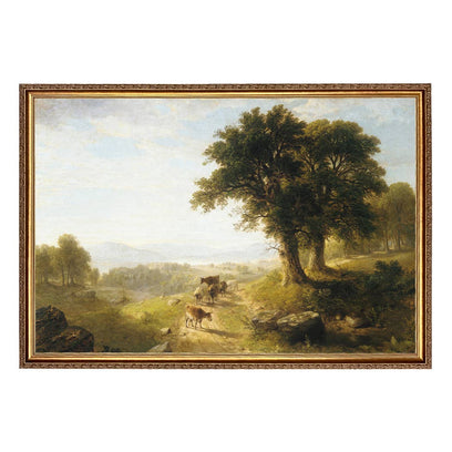 River Scene by Asher Durand Painting Print on Canvas