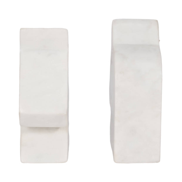 S/2- White Marble Horse Head Bookends