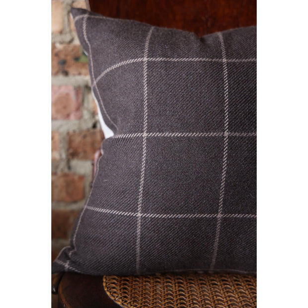 18" x 18" Bancroft Wool Plaid in Sable Pillow