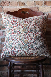 22" x 22" Designer "Madera" Evergreen Floral Pillow