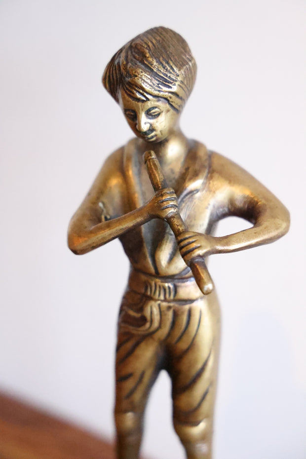 Vintage Brass Boy Statue
