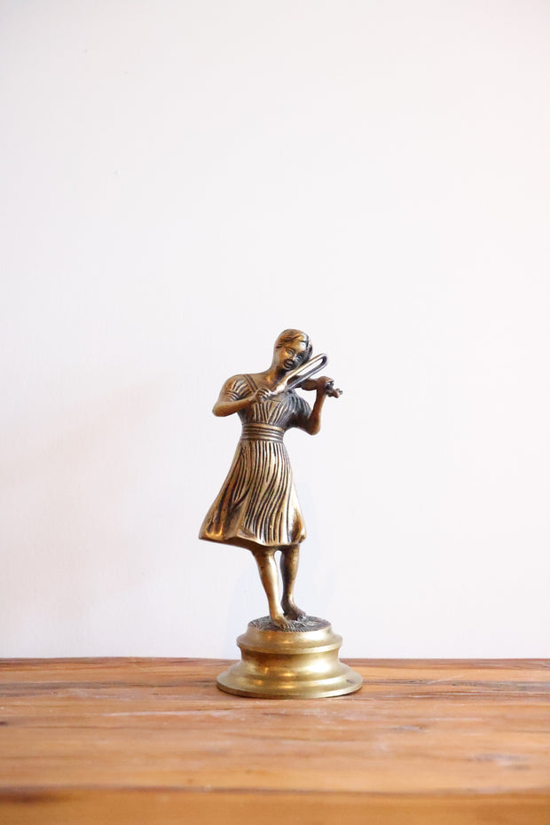 Vintage Brass Girl Statue
