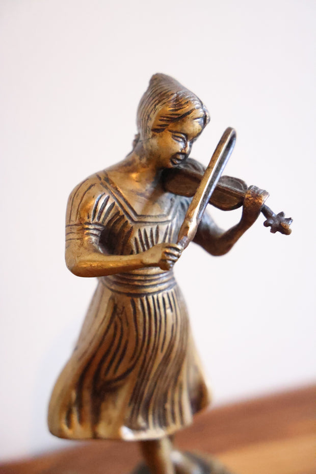 Vintage Brass Girl Statue