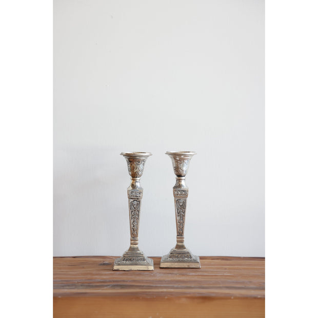 S/2 -Silver Candlestick Set