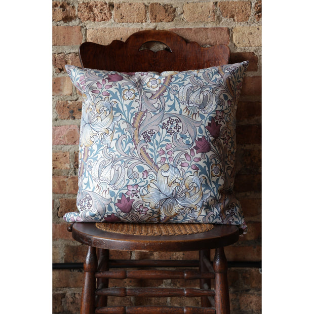 Golden Lily Dusky Plum Outdoor Pillow