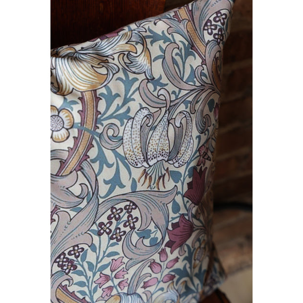 Golden Lily Dusky Plum Outdoor Pillow