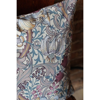 Golden Lily Dusky Plum Outdoor Pillow