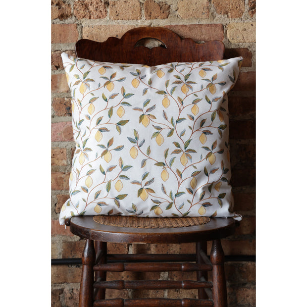 Lemons Cream Outdoor Pillow