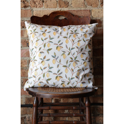 Lemons Cream Outdoor Pillow