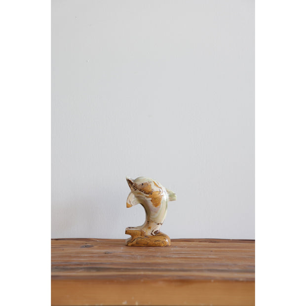 Vintage Marble Dolphin Statue