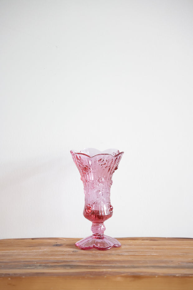 Vintage Rose Glass Vase