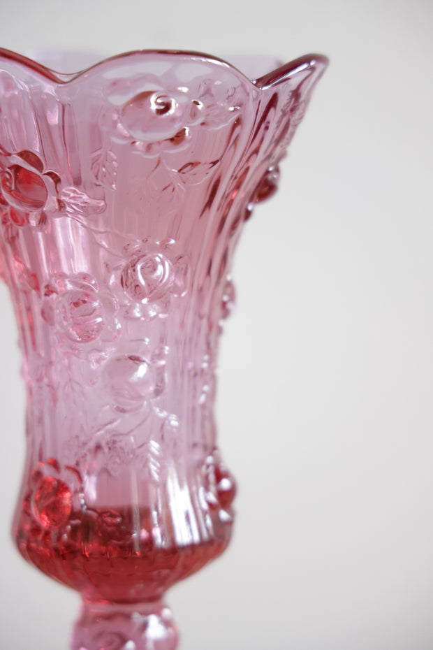Vintage Rose Glass Vase