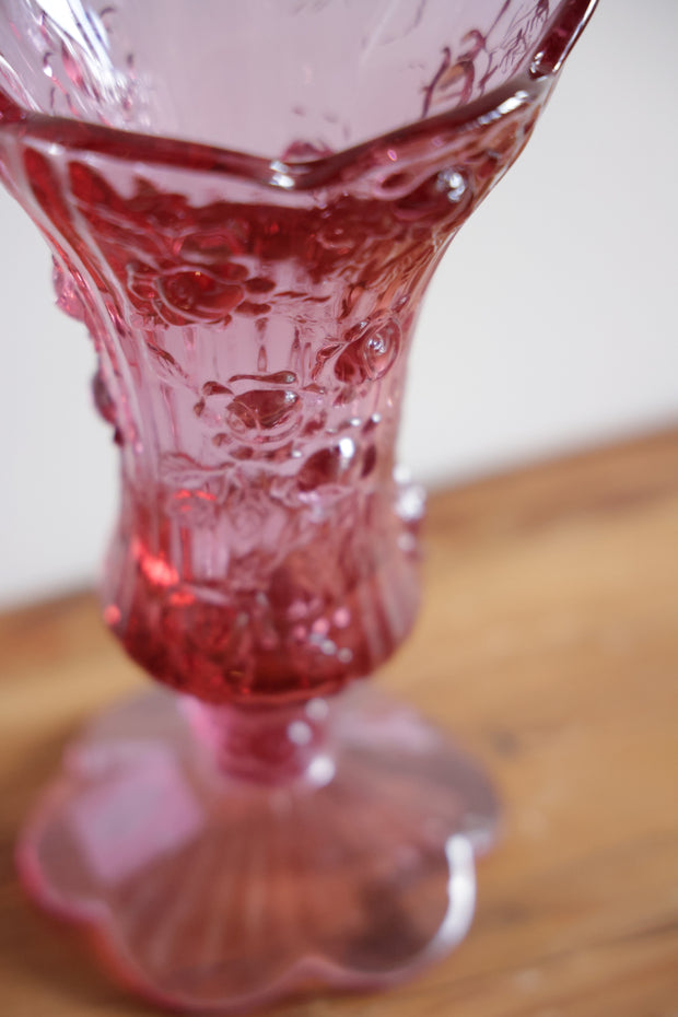 Vintage Rose Glass Vase