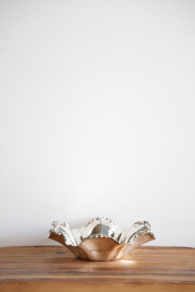 Vintage Wavy Silver Bowl