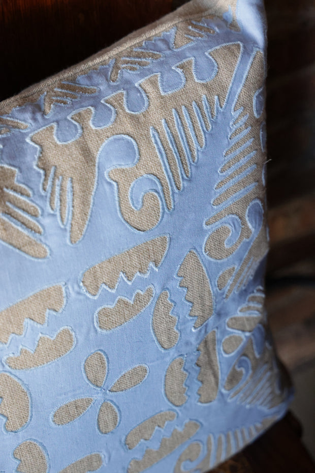 Knight Wood Linen Lapis Decorative Pillow - 20" x 20"