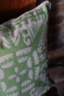 Knight Wood Linen Olive Decorative Pillow - 20