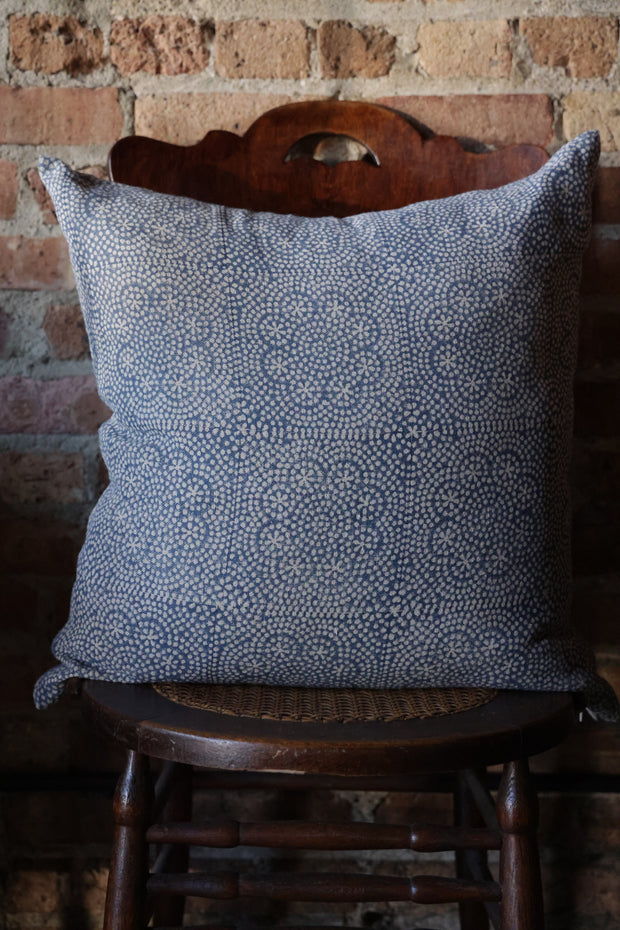 Wisteria Indigo Pillow - 22" x 22"