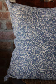 Wisteria Indigo Pillow - 22" x 22"