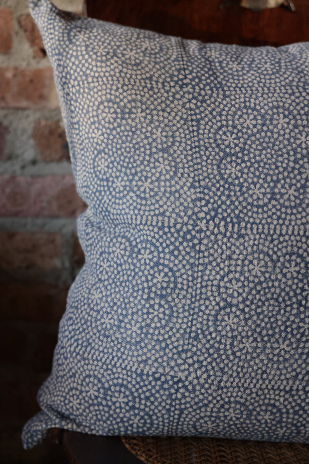 Wisteria Indigo Pillow - 22" x 22"