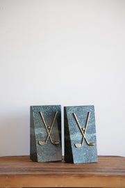Vintage Marble Gołf Bookends