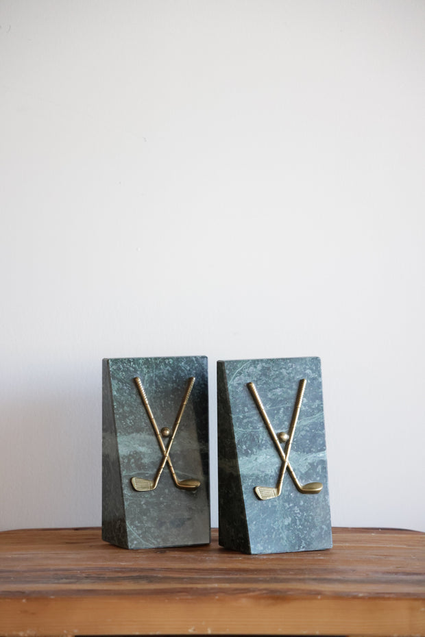 Vintage Marble Gołf Bookends