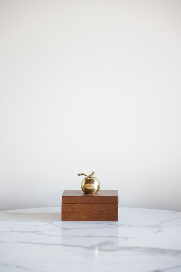 Vintage Wood/ Brass Apple Box