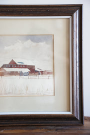Vintage Original Barn Watercolor #1