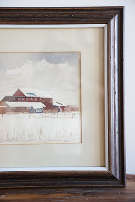 Vintage Original Barn Watercolor #1
