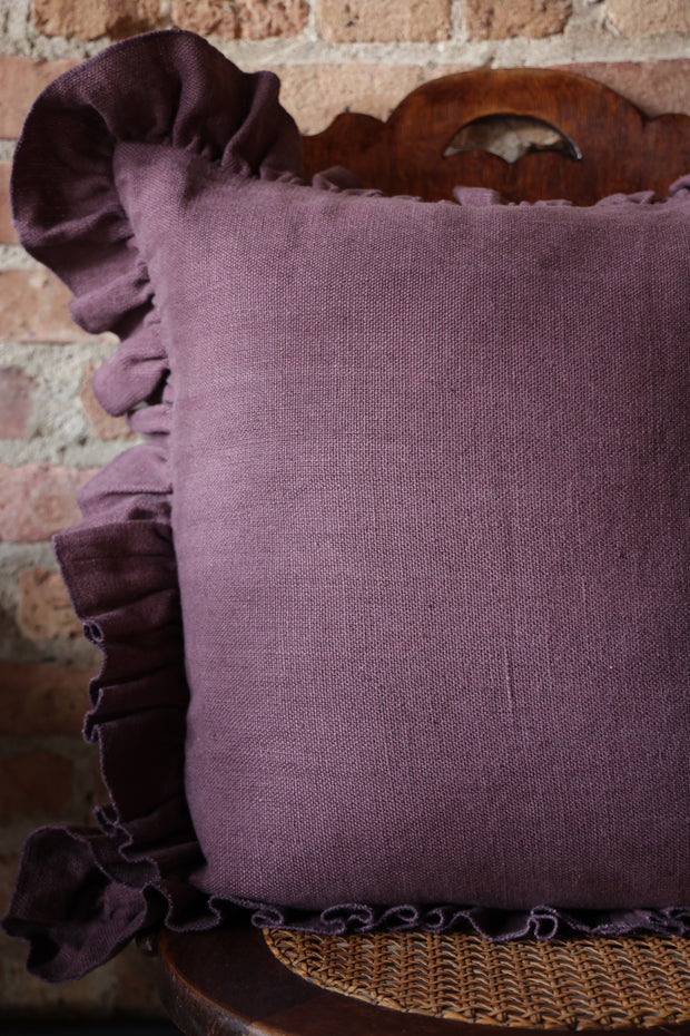 Anika Solid Ruby Pillow W/Ruffle