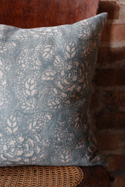 Sicily Teal on Natural Pillow - 18" x 18"