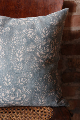 Sicily Teal on Natural Pillow - 18