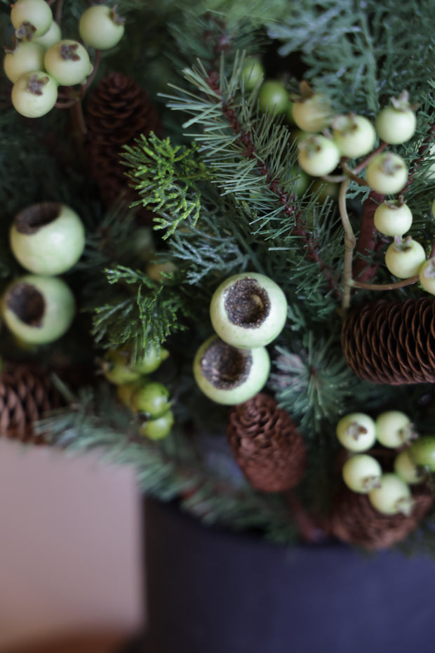 28" Mixed Green Berry and Pine Spray