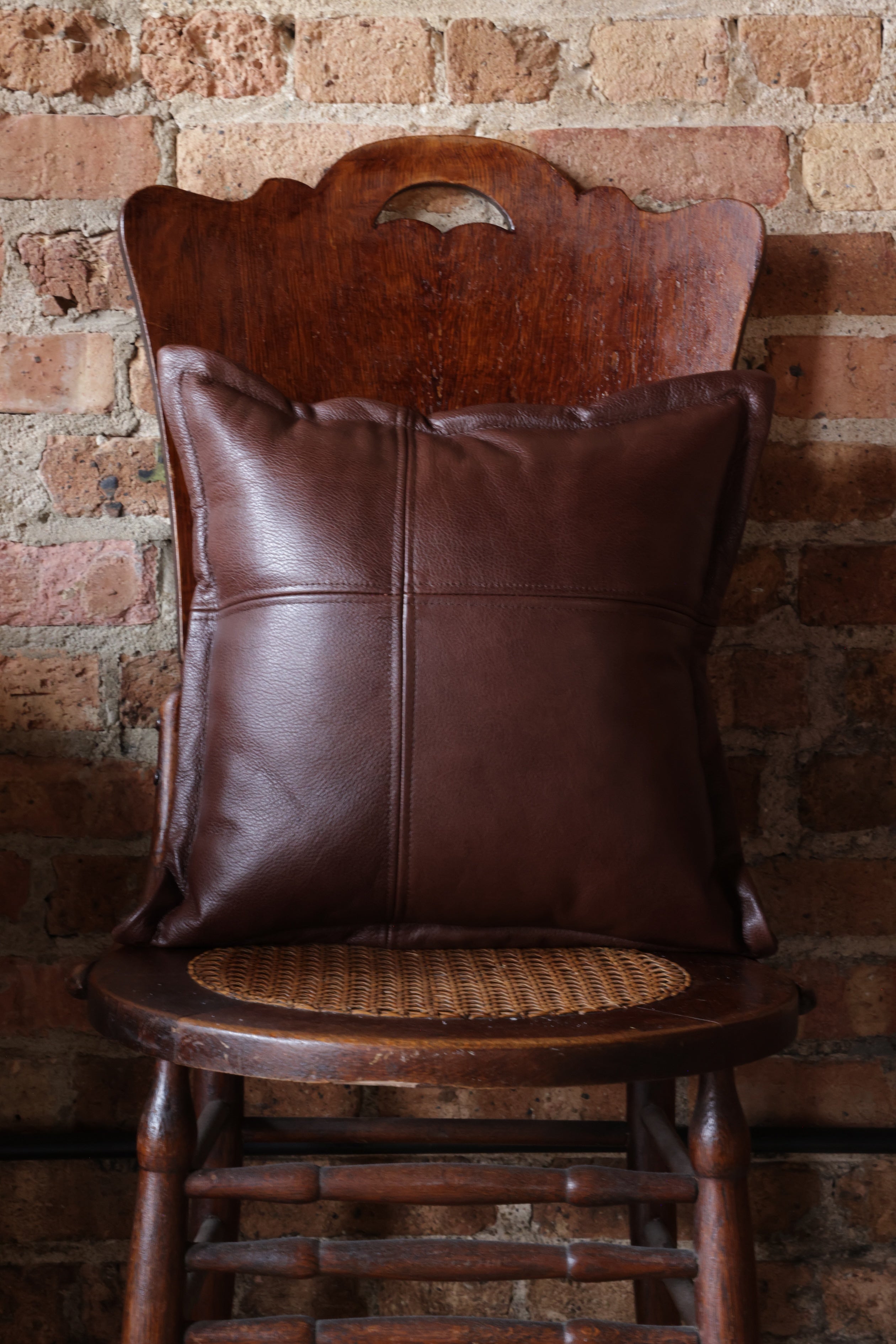 Harness Leather Pillow 16x16