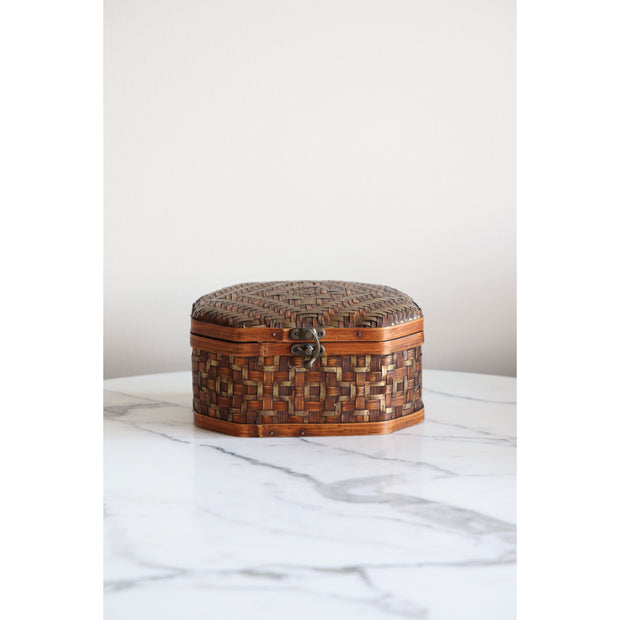 Vintage Wood Braided Box