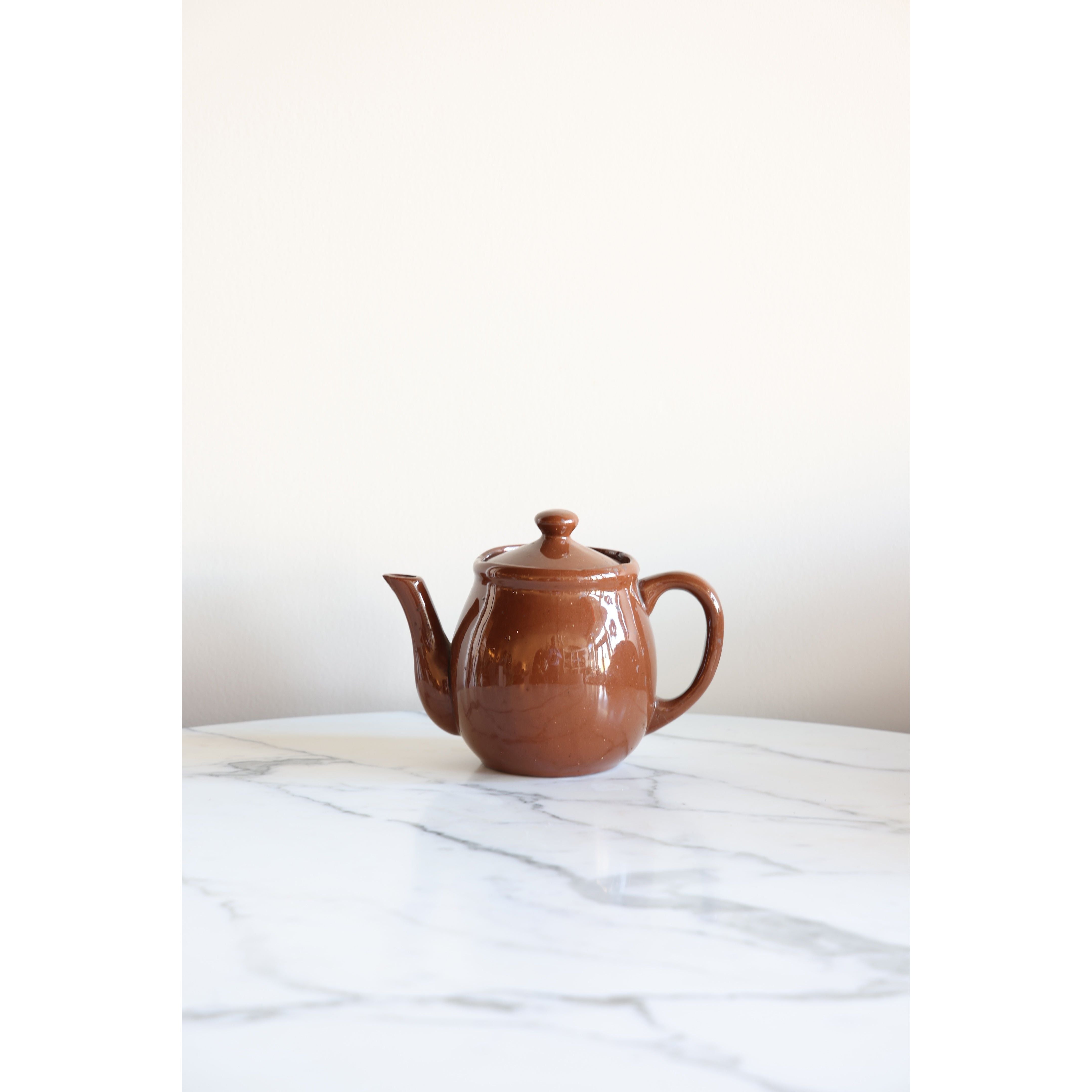 Terracotta Brown Clay Teapot