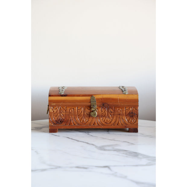 Vintage Wooden Box W/Key